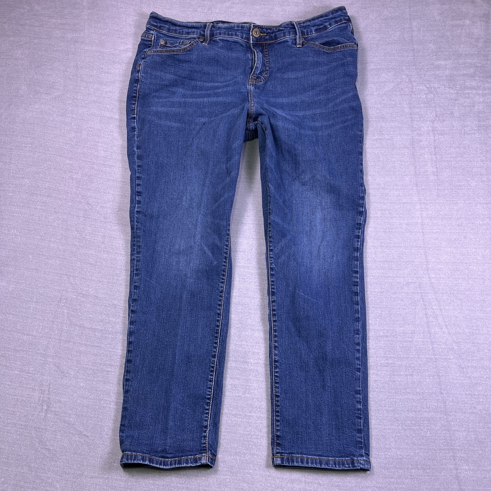 Torrid Boyfriend Straight Vintage Stretch Mid Rise Jeans Women 16R Blue Denim
